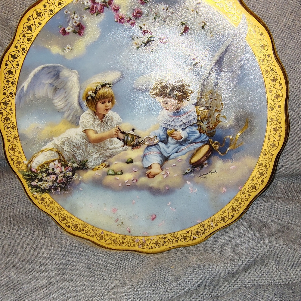Limited Edition Decorative Plate with Angelic Scene By Sandra Kuck
